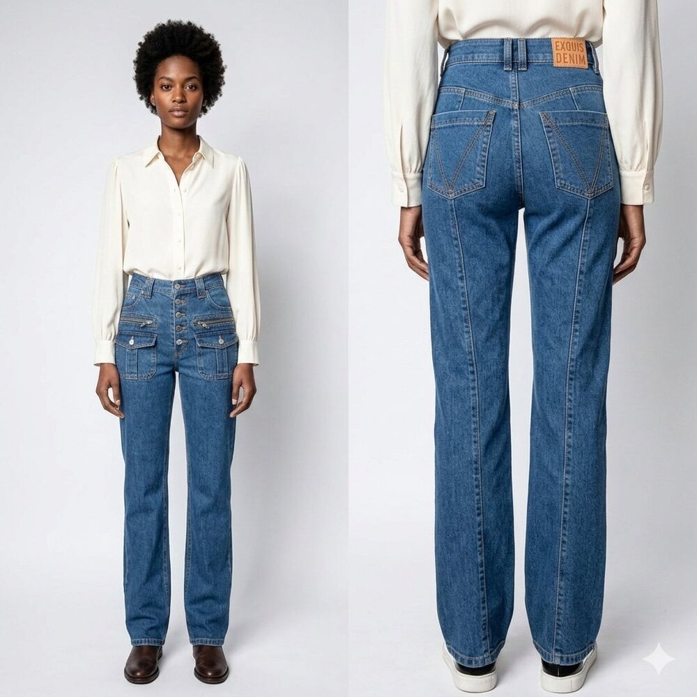 BNWT ZADIG & VOLTAIRE Eyes Denim Show Designer Jeans Womens 25 Bootcut Boho